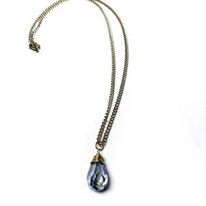 5/$20 Quartz crystal pendant necklace, translucent blue